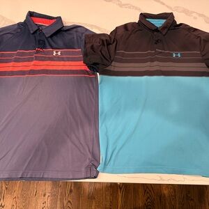 Under Armour Men's Polo Shirt - Blue and Black